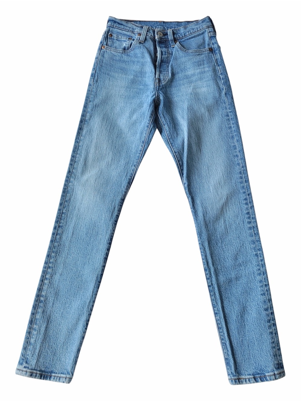 Levi's Premium Denim High Rise Light Blue Classic 501 style Jeans size 24